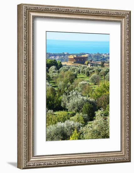 Temple of Concordia, Valley of the Temples, Agrigento, Sicily, Italy.-Marco Simoni-Framed Photographic Print