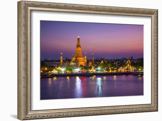 Temple of Dawn (Wat Arun) and Bangkok, Thailand-Jon Arnold-Framed Photographic Print