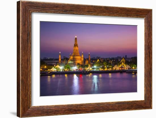 Temple of Dawn (Wat Arun) and Bangkok, Thailand-Jon Arnold-Framed Photographic Print