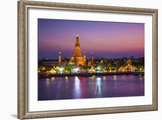 Temple of Dawn (Wat Arun) and Bangkok, Thailand-Jon Arnold-Framed Photographic Print