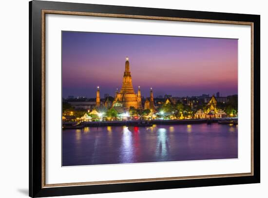 Temple of Dawn (Wat Arun) and Bangkok, Thailand-Jon Arnold-Framed Photographic Print