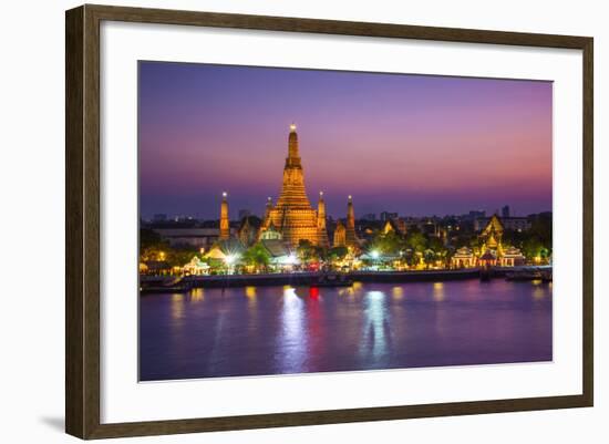 Temple of Dawn (Wat Arun) and Bangkok, Thailand-Jon Arnold-Framed Photographic Print