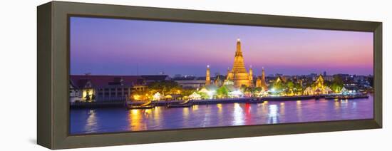 Temple of Dawn (Wat Arun) and Bangkok, Thailand-Jon Arnold-Framed Premier Image Canvas