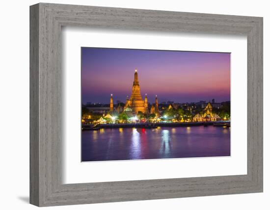 Temple of Dawn (Wat Arun) and Bangkok, Thailand-Jon Arnold-Framed Photographic Print