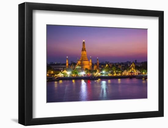 Temple of Dawn (Wat Arun) and Bangkok, Thailand-Jon Arnold-Framed Photographic Print