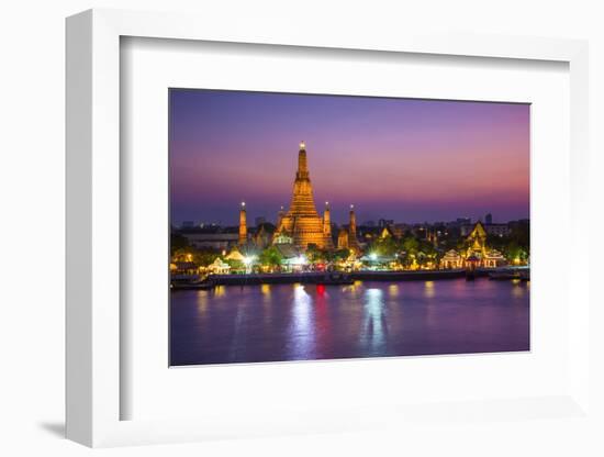 Temple of Dawn (Wat Arun) and Bangkok, Thailand-Jon Arnold-Framed Photographic Print