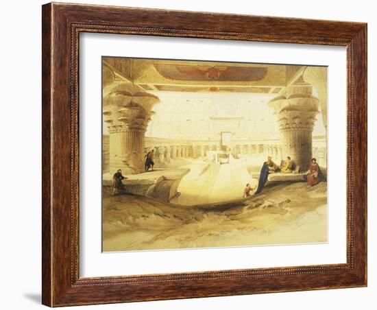 Temple of Edfu, View from the Gate, Lithograph, 1838-9-David Roberts-Framed Giclee Print