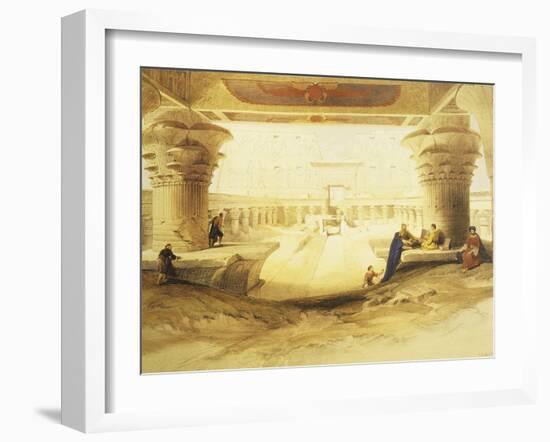 Temple of Edfu, View from the Gate, Lithograph, 1838-9-David Roberts-Framed Giclee Print