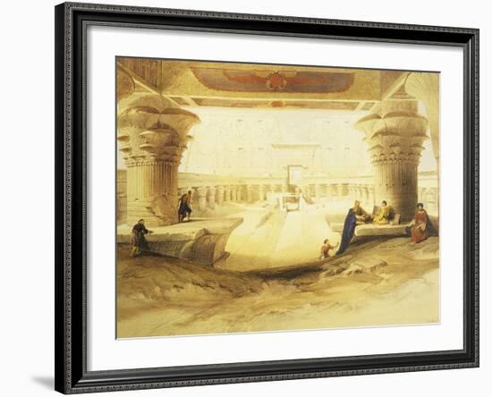 Temple of Edfu, View from the Gate, Lithograph, 1838-9-David Roberts-Framed Giclee Print