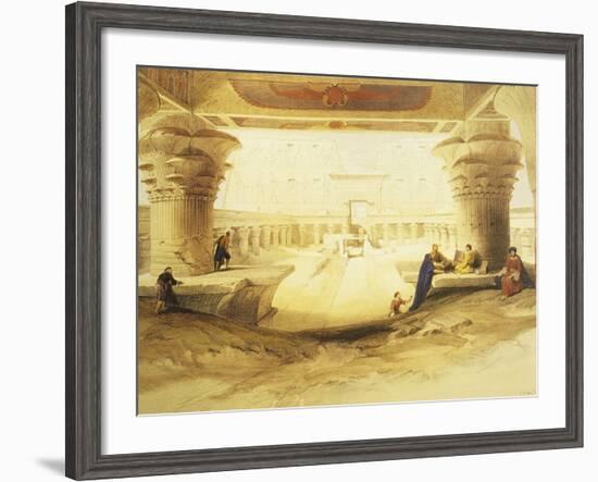 Temple of Edfu, View from the Gate, Lithograph, 1838-9-David Roberts-Framed Giclee Print