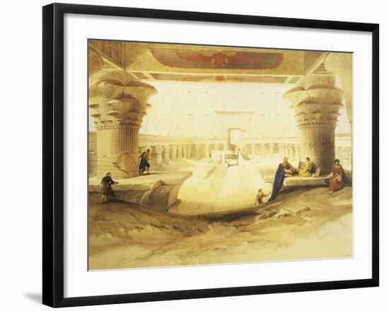 Temple of Edfu, View from the Gate, Lithograph, 1838-9-David Roberts-Framed Giclee Print