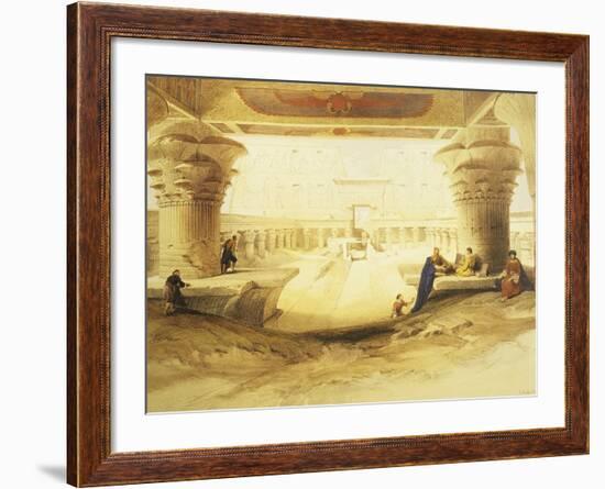 Temple of Edfu, View from the Gate, Lithograph, 1838-9-David Roberts-Framed Giclee Print