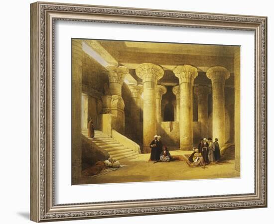 Temple of Esna, 2nd Century Bc, Left Bank of the Nile, Egypt, Lithograph, 1838-9-David Roberts-Framed Giclee Print