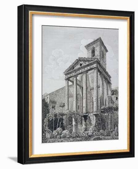 Temple of Hercules at Cora-Luigi Rossini-Framed Giclee Print