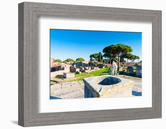 Temple of Hercules, Statue of Cartilius Poplicola, Ostia Antica archaeological site-Nico Tondini-Framed Photographic Print