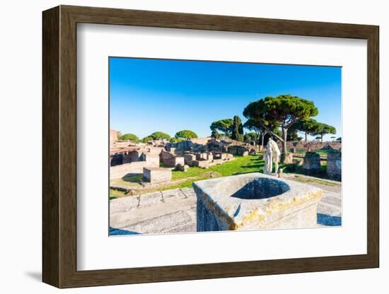 Temple of Hercules, Statue of Cartilius Poplicola, Ostia Antica archaeological site-Nico Tondini-Framed Photographic Print