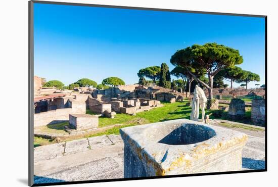 Temple of Hercules, Statue of Cartilius Poplicola, Ostia Antica archaeological site-Nico Tondini-Mounted Photographic Print