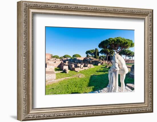 Temple of Hercules, Statue of Cartilius Poplicola, Ostia Antica archaeological site-Nico Tondini-Framed Photographic Print