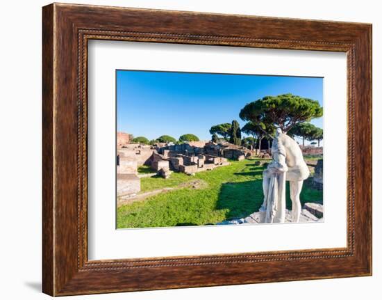 Temple of Hercules, Statue of Cartilius Poplicola, Ostia Antica archaeological site-Nico Tondini-Framed Photographic Print