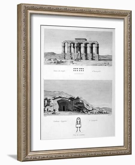 Temple of Hermopolis and Egyptian Tombs of Lycopolis, 1802-Vivant Denon-Framed Giclee Print