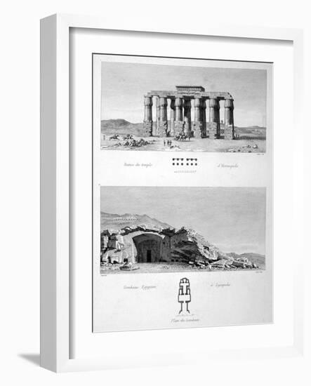 Temple of Hermopolis and Egyptian Tombs of Lycopolis, 1802-Vivant Denon-Framed Giclee Print
