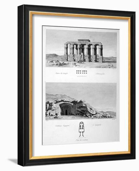 Temple of Hermopolis and Egyptian Tombs of Lycopolis, 1802-Vivant Denon-Framed Giclee Print