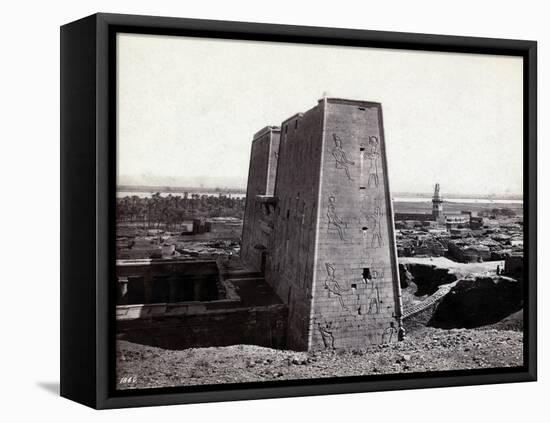 Temple of Horus at Edfu, 1850's-Science Source-Framed Premier Image Canvas