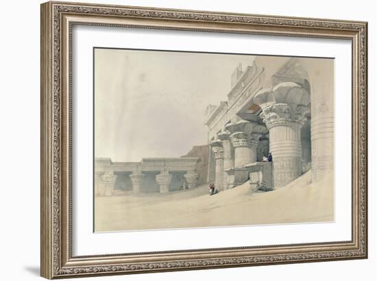 Temple of Horus, Edfu, from 'Egypt and Nubia', Engraved by Louis Haghe (1806-85)-David Roberts-Framed Giclee Print