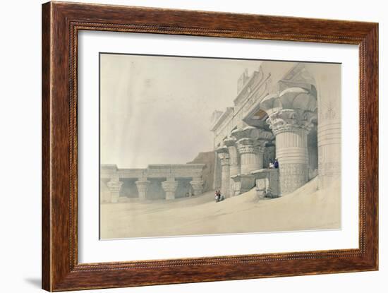 Temple of Horus, Edfu, from 'Egypt and Nubia', Engraved by Louis Haghe (1806-85)-David Roberts-Framed Giclee Print