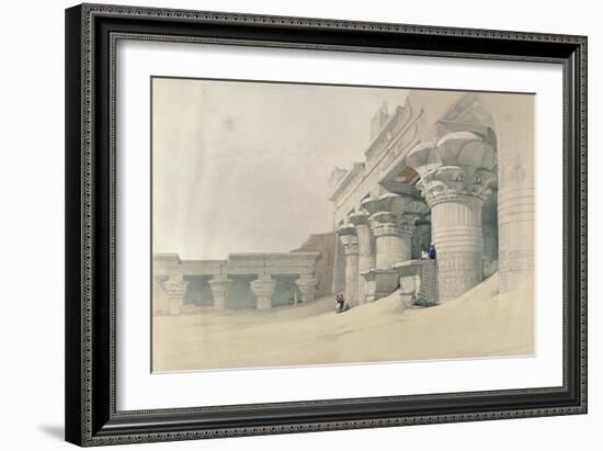 Temple of Horus, Edfu, from 'Egypt and Nubia', Engraved by Louis Haghe (1806-85)-David Roberts-Framed Giclee Print