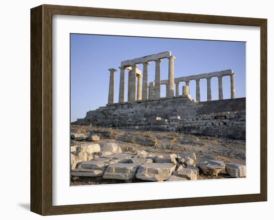 Temple of Poseidon, 5th Century, Sounion, Cape Sounion, Greece, Europe-Desmond Harney-Framed Photographic Print