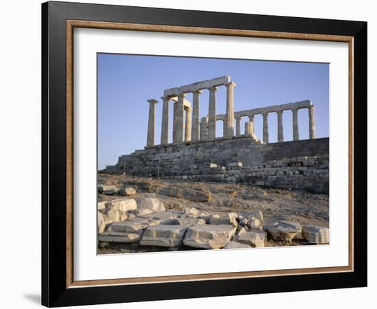 Temple of Poseidon, 5th Century, Sounion, Cape Sounion, Greece, Europe-Desmond Harney-Framed Photographic Print