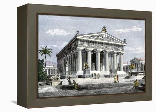 Temple of Poseidon at Paestum, an Ancient Greek Colony in Southern Italy-null-Framed Premier Image Canvas