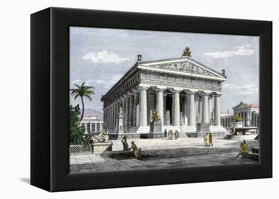 Temple of Poseidon at Paestum, an Ancient Greek Colony in Southern Italy-null-Framed Premier Image Canvas