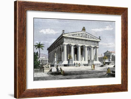 Temple of Poseidon at Paestum, an Ancient Greek Colony in Southern Italy-null-Framed Giclee Print