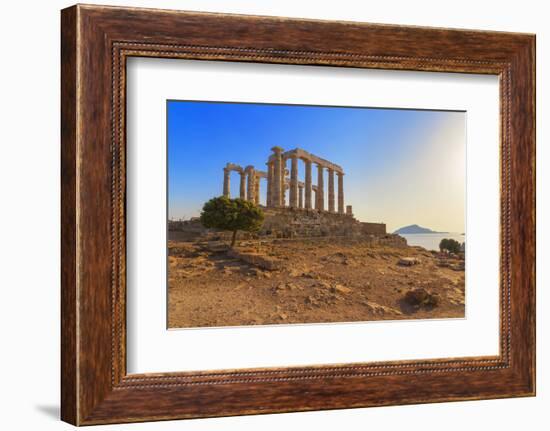 Temple of Poseidon, Cape Sounion, Attica, Greece-Marco Simoni-Framed Photographic Print