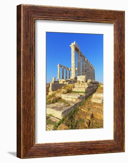 Temple of Poseidon, Cape Sounion, Attica, Greece-Marco Simoni-Framed Photographic Print