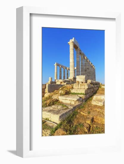 Temple of Poseidon, Cape Sounion, Attica, Greece-Marco Simoni-Framed Photographic Print