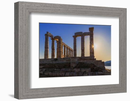 Temple of Poseidon, Cape Sounion, Attica, Greece-Marco Simoni-Framed Photographic Print