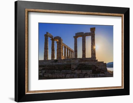 Temple of Poseidon, Cape Sounion, Attica, Greece-Marco Simoni-Framed Photographic Print