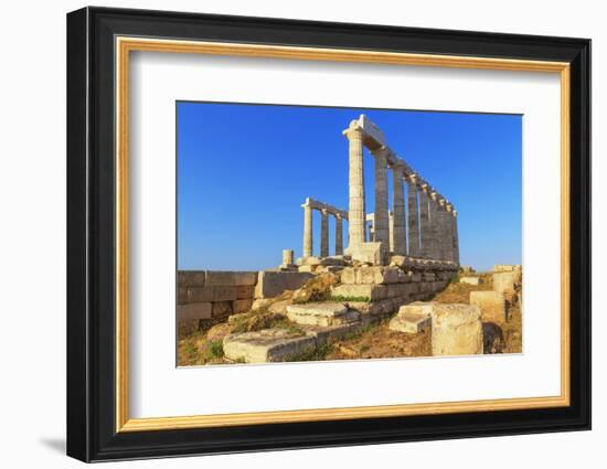 Temple of Poseidon, Cape Sounion, Attica, Greece-Marco Simoni-Framed Photographic Print