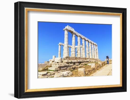 Temple of Poseidon, Cape Sounion, Attica, Greece-Marco Simoni-Framed Photographic Print