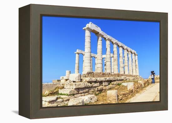 Temple of Poseidon, Cape Sounion, Attica, Greece-Marco Simoni-Framed Premier Image Canvas