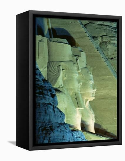 Temple of Ramasses (Ramses) II (Ramses the Great), at Night, Abu Simbel, Nubia, Egypt, Africa-Sylvain Grandadam-Framed Premier Image Canvas