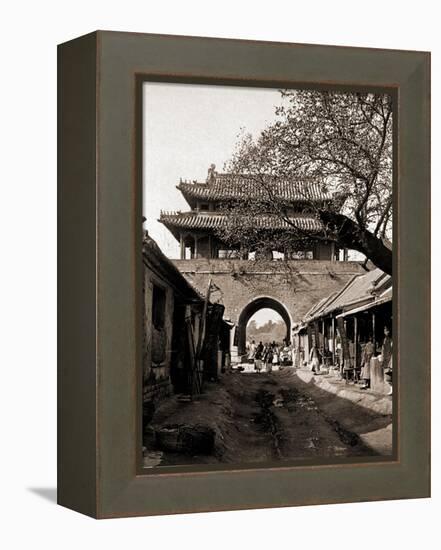 Temple of the Drum -  Qufu - Confucius Birth City-A. Larz-Framed Stretched Canvas