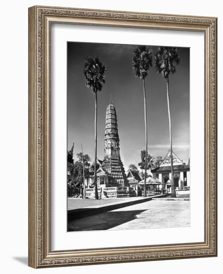 Temple of the Pip Surrounded by Three Sugar Palms-Dmitri Kessel-Framed Photographic Print