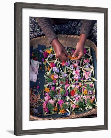 Temple Offerings, Mount Batur Area, Bali, Indonesia, Southeast Asia, Asia-Bruno Morandi-Framed Photographic Print