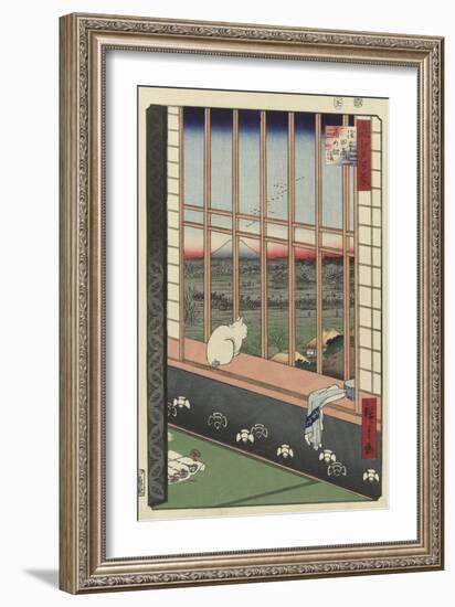 Temple Procession to Torinomachi in the Rice Fields of Asakusa, 1857-Utagawa Hiroshige-Framed Art Print