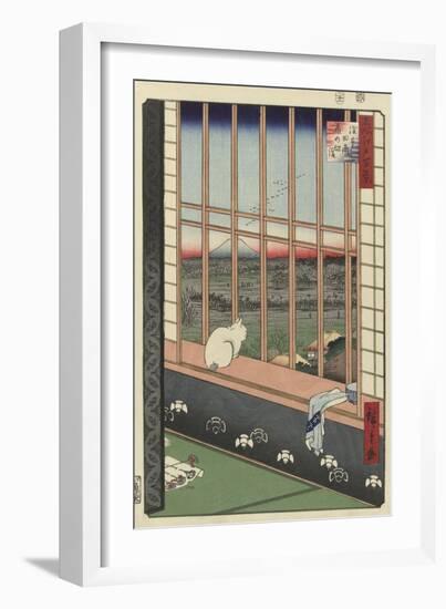 Temple Procession to Torinomachi in the Rice Fields of Asakusa, 1857-Utagawa Hiroshige-Framed Art Print