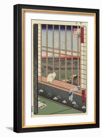 Temple Procession to Torinomachi in the Rice Fields of Asakusa, 1857-Utagawa Hiroshige-Framed Art Print